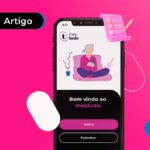 Imagem ilustrando a tela de um celular com app da meutudo