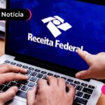 imagem de uma tela do notebook com a logo da Receita Federal