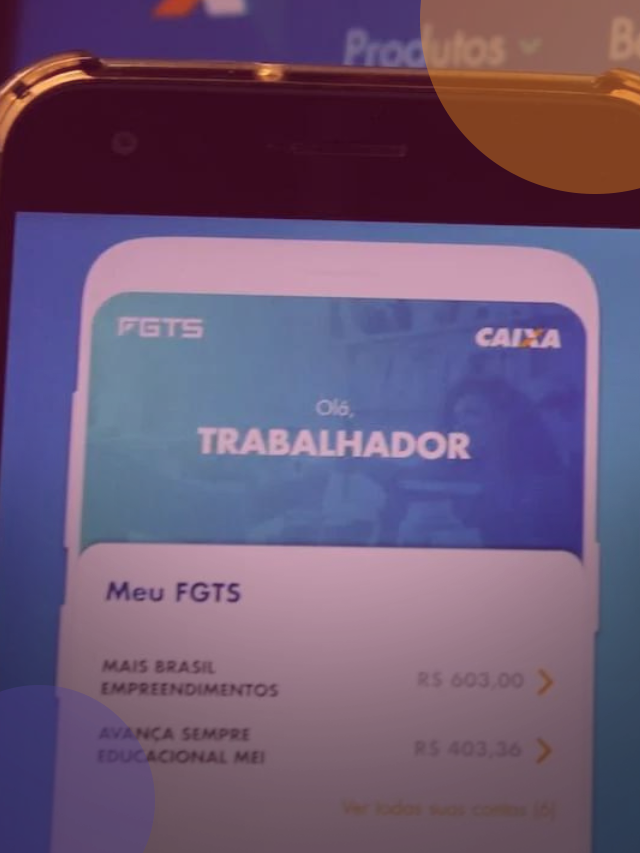 imagem de celular com o app da Caixa - FGTS