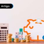 Imagem de animação de cofre, calculadora e moedas