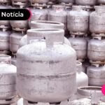 Imagem mostra vários botijões de gás, um ao lado do outro.