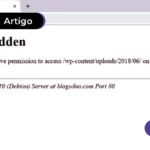 Imagem mostra página da web com erro 403 forbidden.