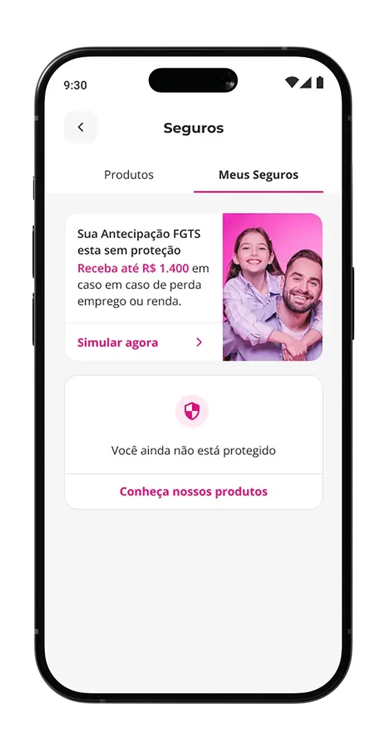 Saiba como ter mais proteção Passo 3: Ao encontrar a mensagem falando que sua antecipação está sem proteção, clique em "Simular agora".