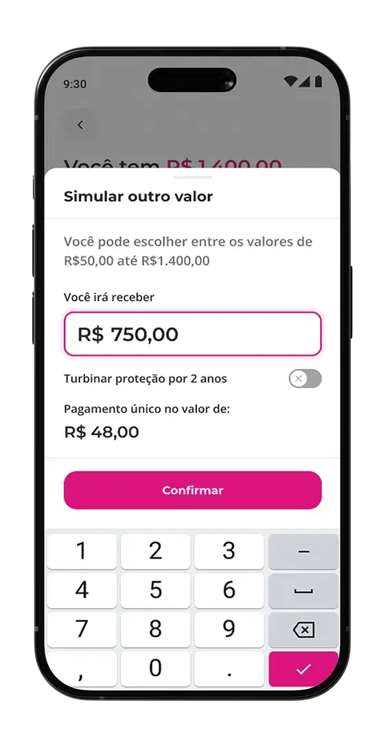Saiba como ter mais proteção Passo 5: Esse é o momento em que você deixa o Seguro Renda do seu jeito, atendendo suas necessidades. Ao concluir, clique em "Continuar".