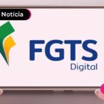 Celular com aplicativo do FGTS Digital na tela.