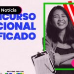 Jovem sorrindo e ilustração colorida com frase "Concurso nacional unificado" ao lado.
