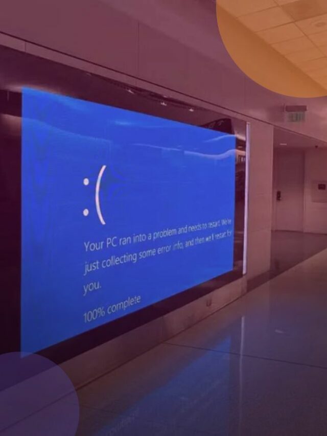 Imagem de uma tela de aeroporto com falha