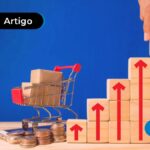Imagem de blocos com setas para cima e um carrinho de supermercado