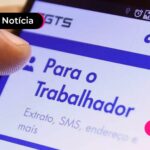 Aplicativo "FGTS" em celular para consultar o deposito.