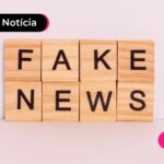 Bloquinho com letras formando a frase "Fake News"