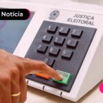 Urna eletrônica das votações municipais de 2024.