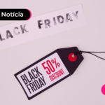 Etiqueta de produto com ilustração de Black Friday.