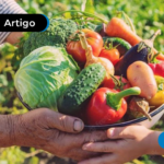Pessoa entregando alimentos para outra pessoa