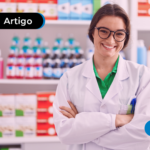 Mulher farmacêutica de relógio