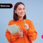 Estudante feliz depois de ter pago a taxa do enem 2025