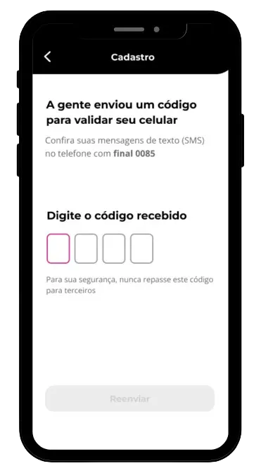 Veja como conseguir 100 reais agora com app meutudo Passo 4: Um código de 4 dígitos será enviado por SMS para o número de celular cadastrado. Insira o código no aplicativo e continue.