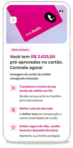 Confira o passo a passo para solicitar o seu Cartão meutudo Passo 2: Confira seu limite disponível e os demais benefícios dos Cartões meutudo.