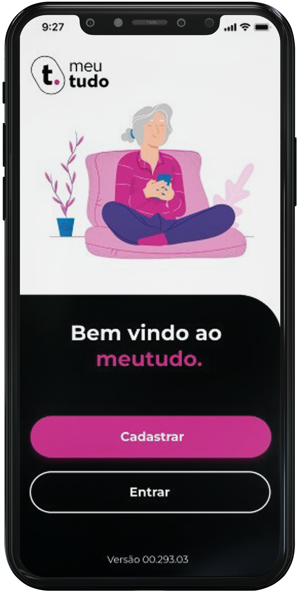 Aplicativo de empréstimo online confiável Passo 1: Na tela “Boas vindas à meutudo” clique no botão “Cadastrar”.