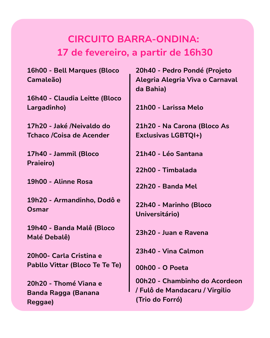 programacao carnaval salvador 2026