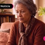 Idosa com expressão triste porque leu a noticia que Margem consignável dos aposentados passará de 45% para 30%