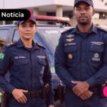 Profissionais da guarda municipal com uniforme de trabalho.