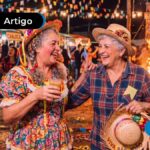 Idosos em festa junina.