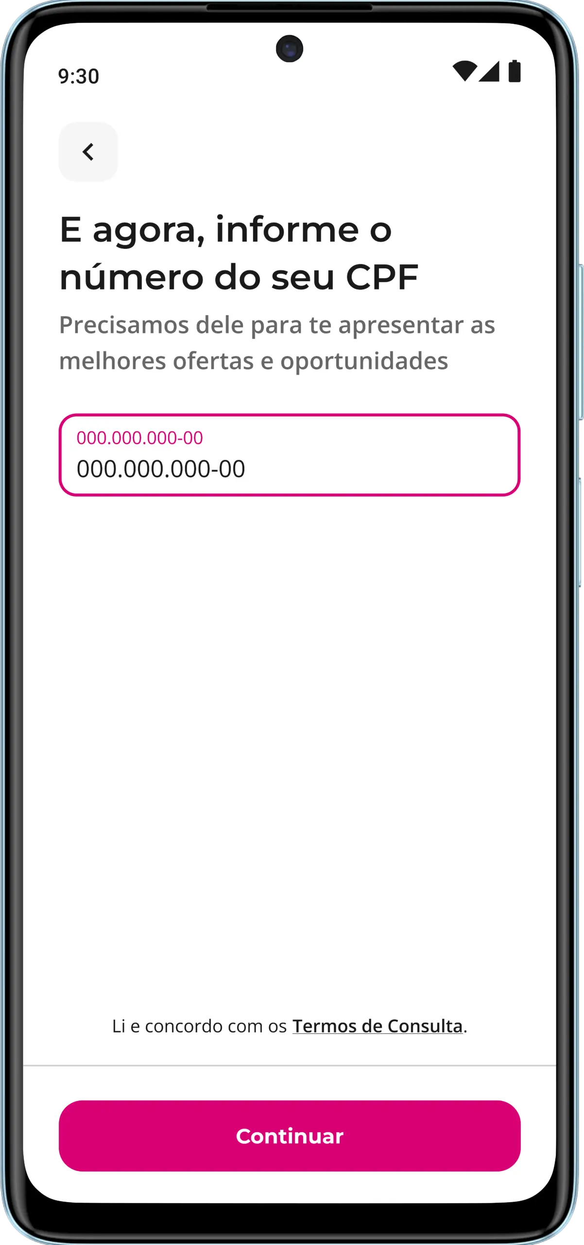 Veja como conseguir 500 reais agora com app meutudo Passo 4: Informe o seu CPF para garantir sua identidade.