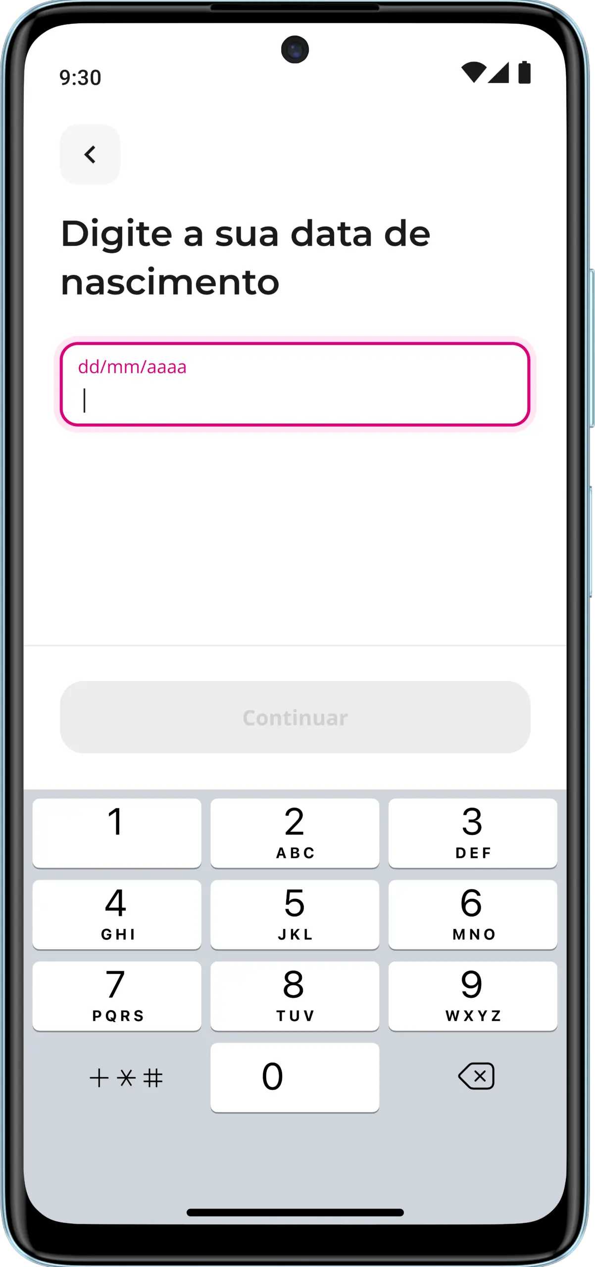 Veja como conseguir 500 reais agora com app meutudo Passo 5: Digite a sua data de nascimento.