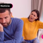 Mulher e homem se divorciando.