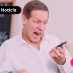 Homem vendo que é fake o auxílio nutrição.