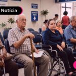 Idosos e portadores de doenças na fila do INSS.