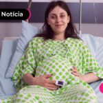 Mulher grávida em hospital.