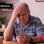Idoso lendo sobre benefícios concedidos pelo INSS.
